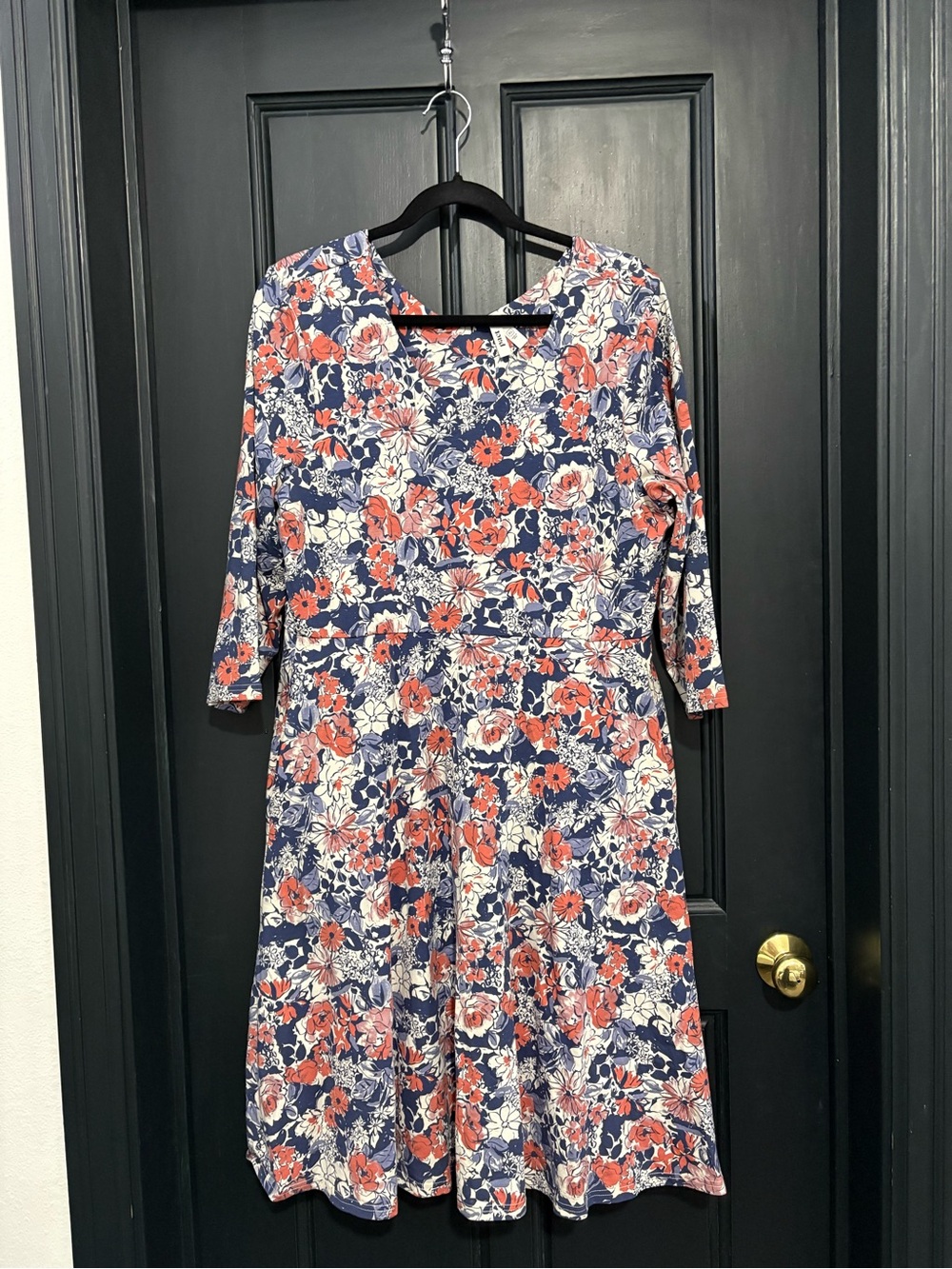 Pact Navy, Rust & Cream Floral Dress - Picture 2 of 4
